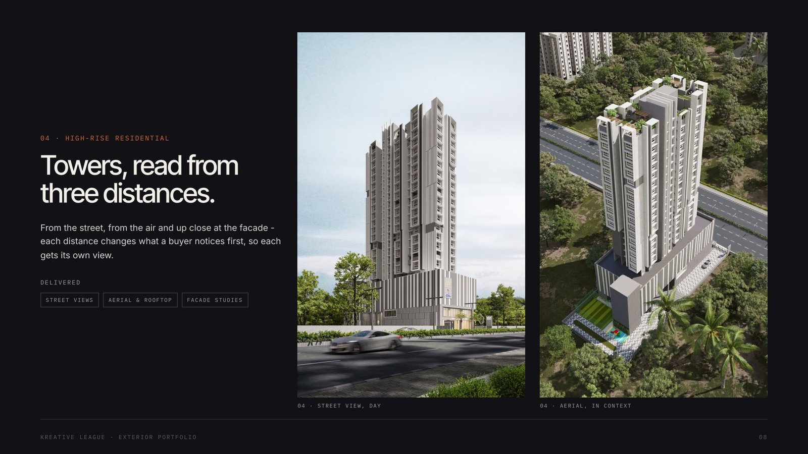 04 High-rise residential - street and aerial views